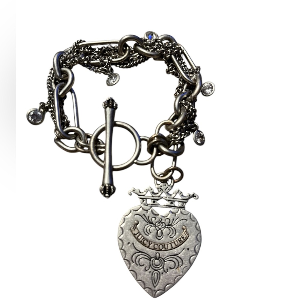 Juicy Couture Silver Tone Stone Cold Juicy Girl Bracelet
